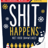 De voorkant van de doos van het hilarische partyspel Shit Happens De IJskoude Winter Editie