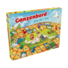 de doos van het familie bordspel Ganzenbord vanuit een linkerhoek