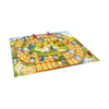 het speelbord van het bordspel ganzenbord waar het familiespel op gespeeld wordt