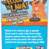 De achterkant van de verpakking van het kinderspel De Vloer Is Lava Kaartspel