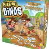 De doos van het kinder bordspel Mission Dinos vanuit een rechterhoek