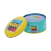 Het blik en de inhoud van het partyspel Game Night in a Can
