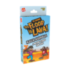 De verpakking van het kinderspel De Vloer Is Lava Kaartspel vanuit een linkerhoek
