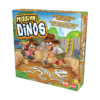 De doos van het kinder bordspel Mission Dinos vanuit een rechterhoek