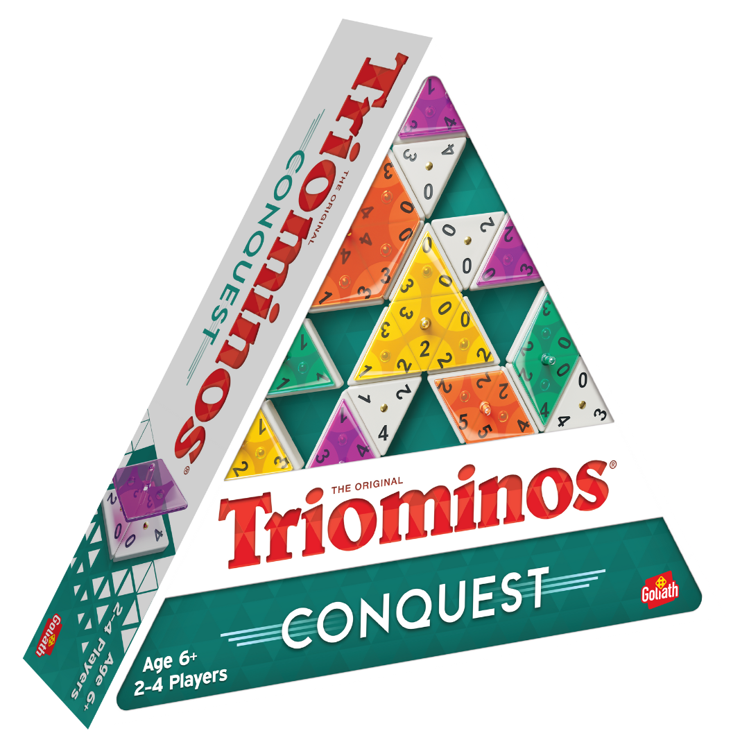 De doos van het strategische tegelspel Triominos Deluxe