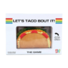 De voorkant van de doos van het partyspel Let's Taco Bout It