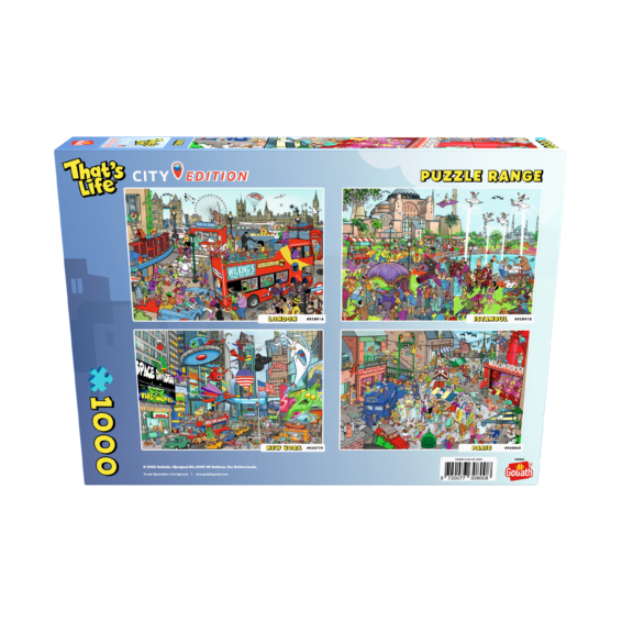 De achterkant van de doos van de That's Life City Edition Paris puzzel