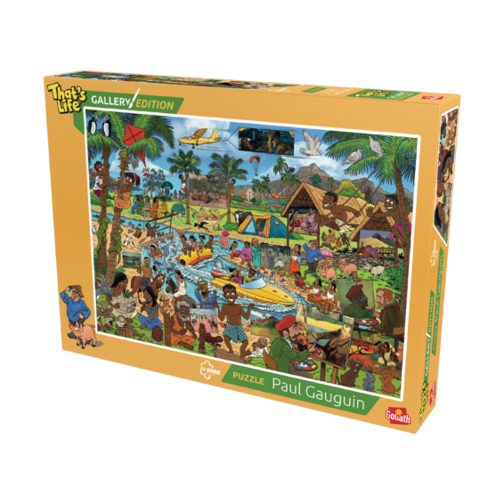 De doos van de puzzel That's Life Gallery Edition Paul Gauguin vanuit een rechterhoek
