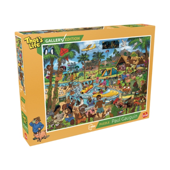 De doos van de puzzel That's Life Gallery Edition Paul Gauguin vanuit een linkerhoek