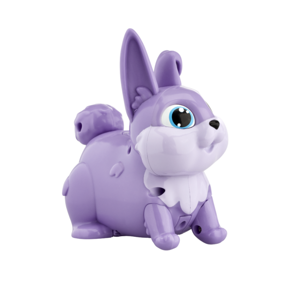 Het paarse konijntje van de Let's Go Bunny Paars vanaf de linkerkant