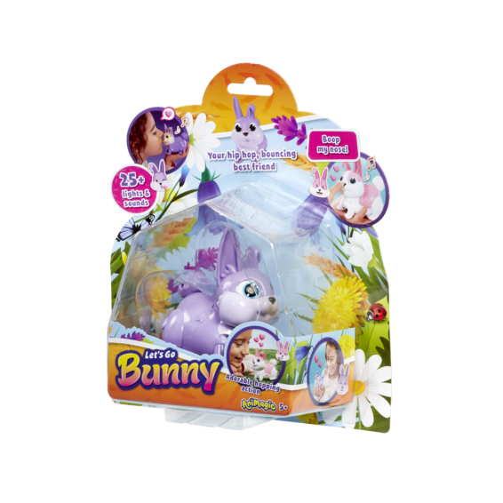 De verpakking van de Let's Go Bunny Paars vanuit een rechterhoek