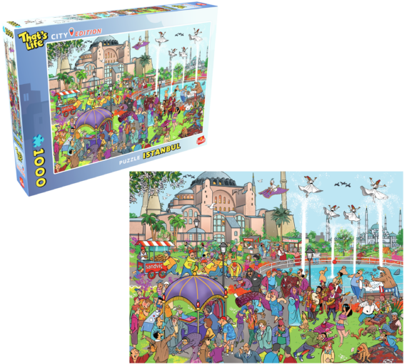De doos en puzzel van de That's Life City Edition Istanbul met de doos aan de linkerkant