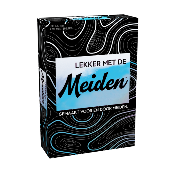 De doos van het Partyspel Lekker Met De Meiden vanuit een linkerhoek