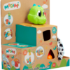 De doos van Modimi Donny en Dash de Dino's vanuit een linkerhoek