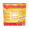De achterkant van de doos van het familiespel Rummikub Word