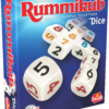 De doos van het spel Rummikub Dice vanuit een linkerhoek
