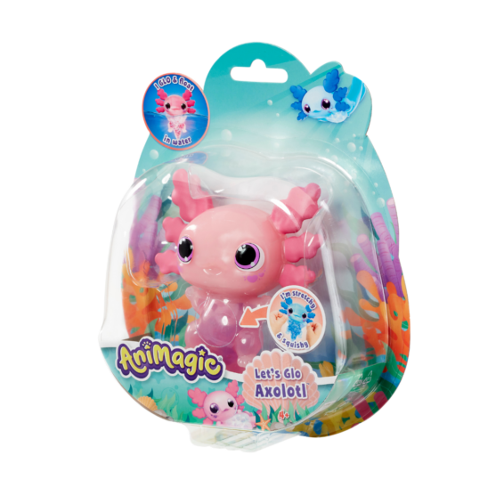 De doos van de Let's Glo Axolotl Roze vanuit een rechterhoek
