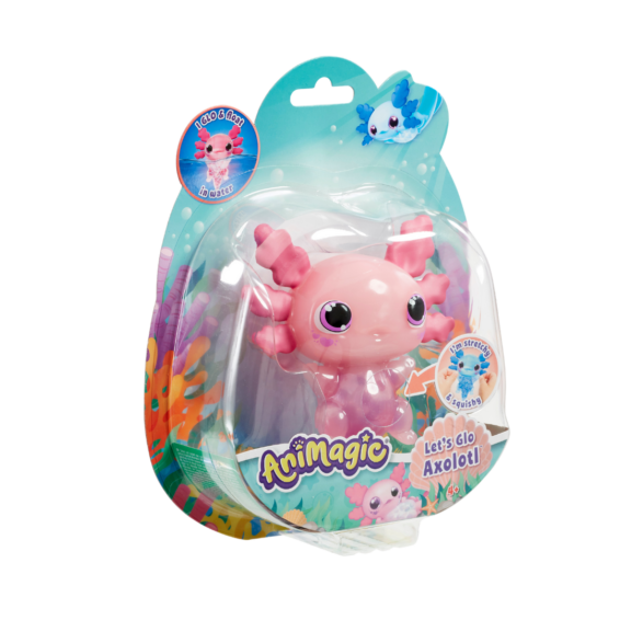 De doos van de Let's Glo Axolotl Roze vanuit een linkerhoek