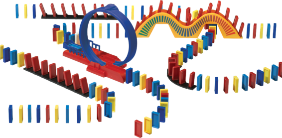 De baan uitgelegt van de Domino Express Amazing Looping