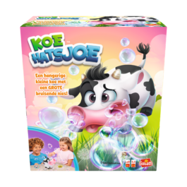 De voorkant van de doos van het kinderspel Koe Hatsjoe