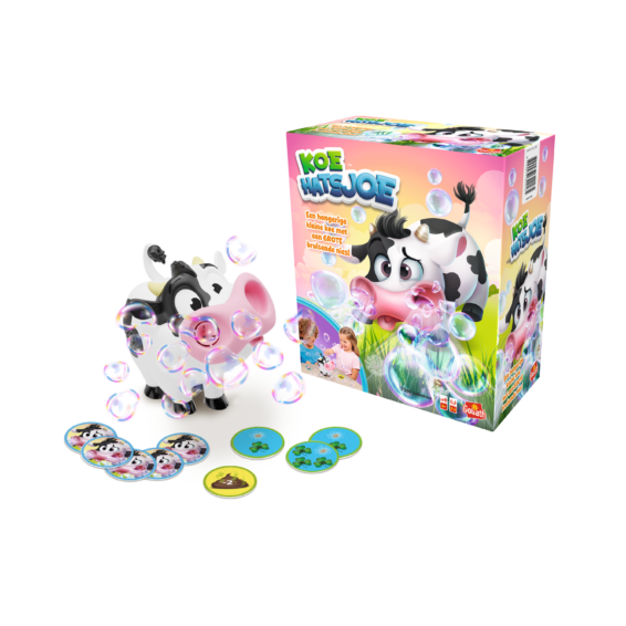 De doos en de inhoud van het kinderspel Koe Hatsjoe