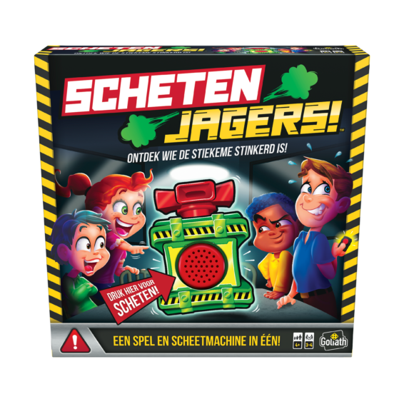 De voorkant van de doos van het kinderspel Schetenjagers