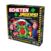 De doos van het kinderspel Schetenjagers vanuit een rechterhoek