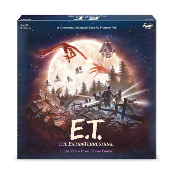 De voorkant van de doos van het familiespel E.T. Lightyears from Home