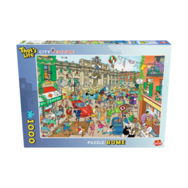 De voorkant van de doos van de That's Life City Edition Rome puzzel