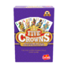 Doos Five Crowns Voorkant De voorkant van de doos van het strategische partyspel Five Crowns