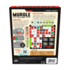 De achterkant van de doos van het strategische bordspel Murdle het Bordspel