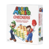 De doos van het strategische damspel Super Mario Checkers vanuit een rechterhoek