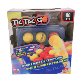 De voorkant van de doos van het partyspel Tic Tac Go