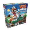 De doos van het actiespel voor kinderen Vos Laat Los vanuit een linkerhoek