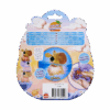 De achterkant van de doos van het speelgoeddiertje de Let's Glo Capybara Paars
