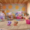 De gehele range van de speelgoeddiertjes de Let's Glo Capybara Bruin, Paars en Spa Time