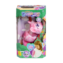 Doos Snuggleups Roze Voorkant De voorkant van de doos van het roze diertje Animagic Snuggleups Roze