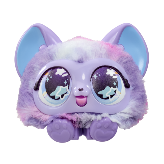 Inhoud Doos Snuggleups Paars Voorkant Het diertje van de Paarse Animagic Snuggleups vanaf de voorkant